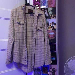 Vintage plaid button down cover up